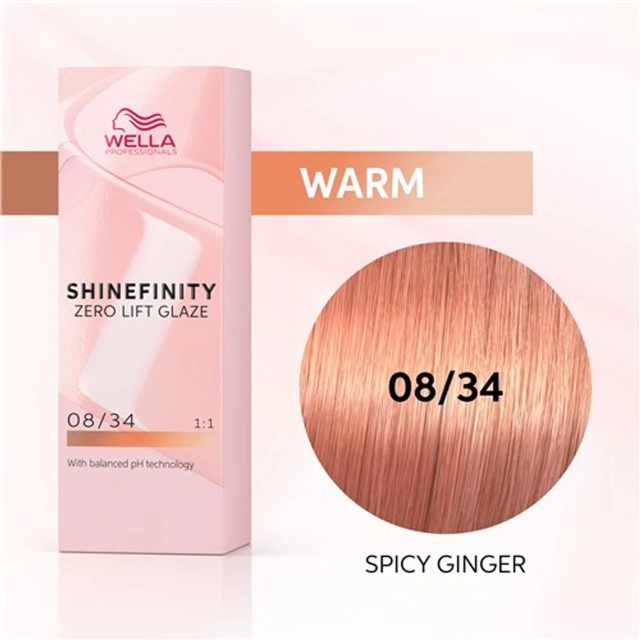 Wella Professional Shinefinity Zero Lift Glaze - 08/34 60ml - Light Blonde Gold Red főképe